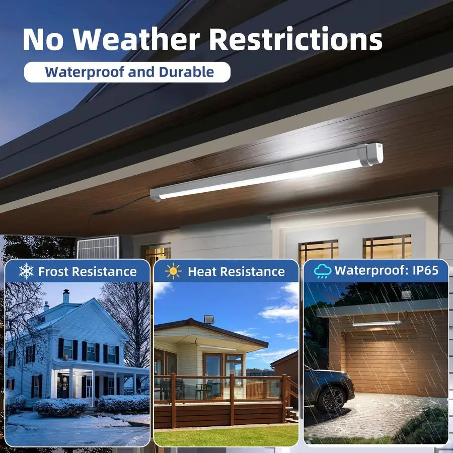 Solar Powered Shop Light With Motion Sensor IP65 Waterproof Outdoor