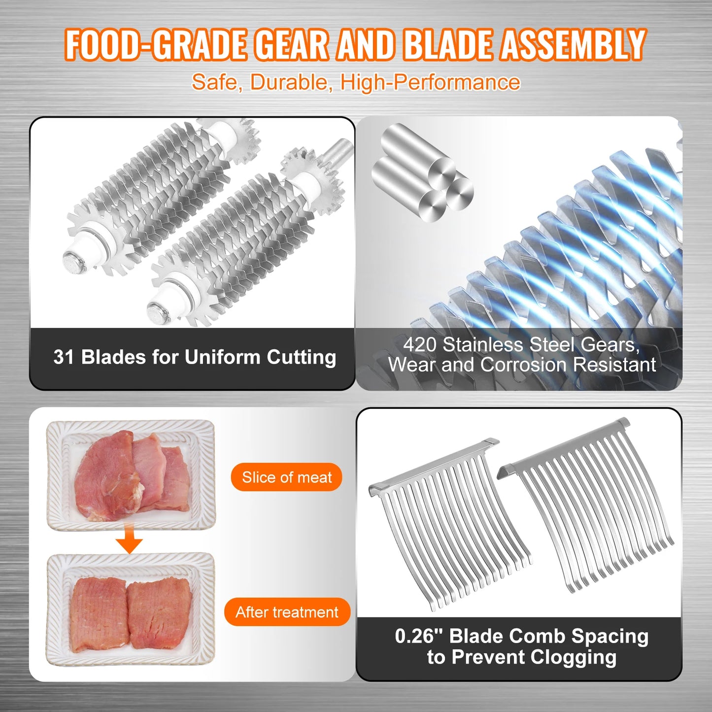 Succebuy Manual Meat Tenderizer Heavy Duty Stainless Steel Machine