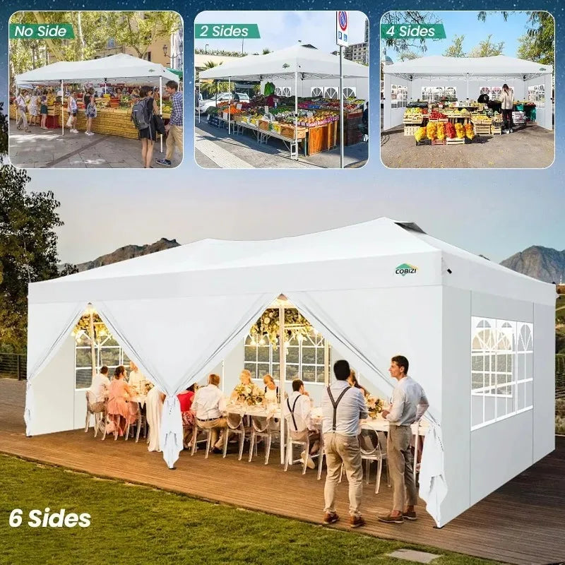 Waterproof Gazebo Tent Pop Up Canopy With Six Sidewalls
