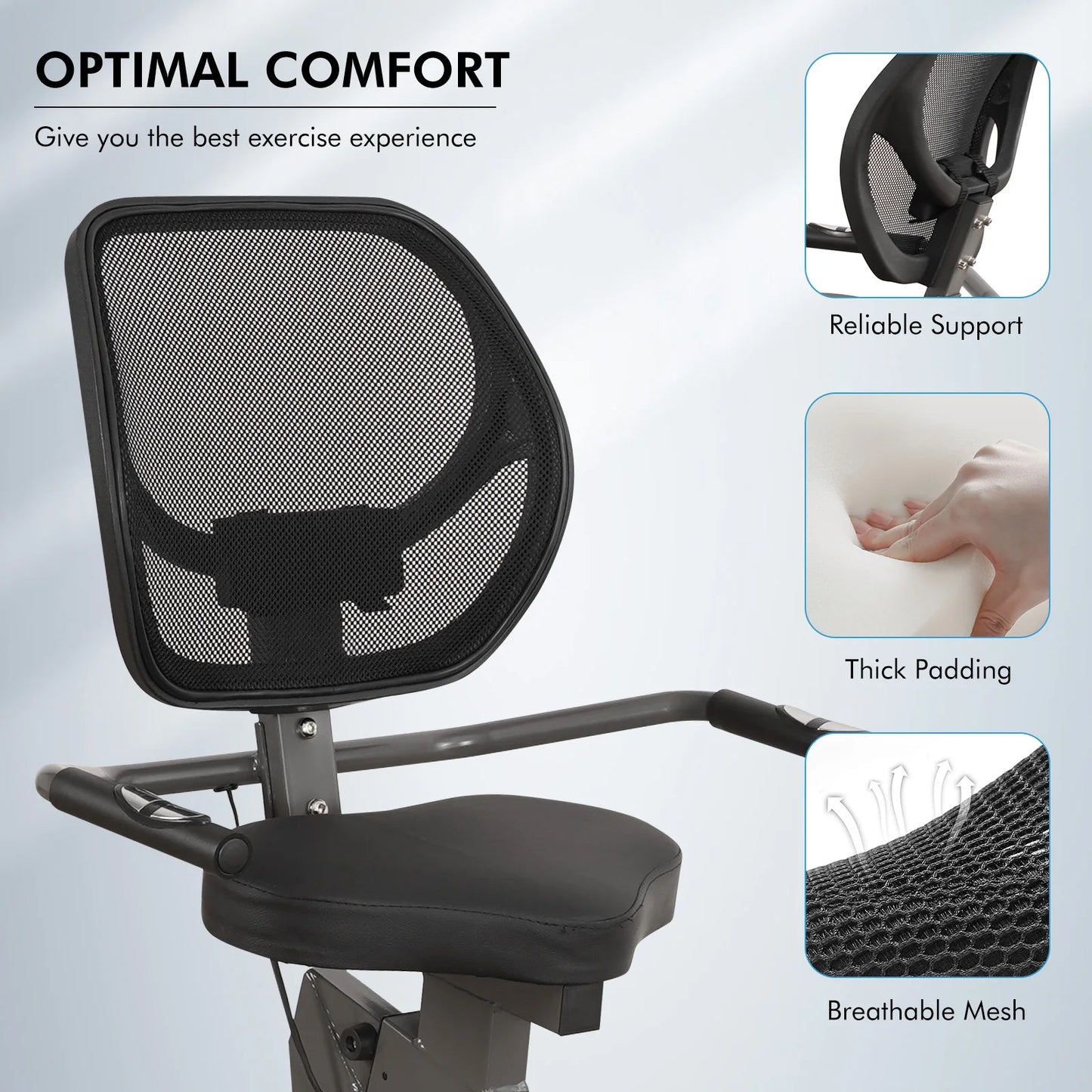 Recumbent Exercise Bike for Home Use With Quiet 8 Levels