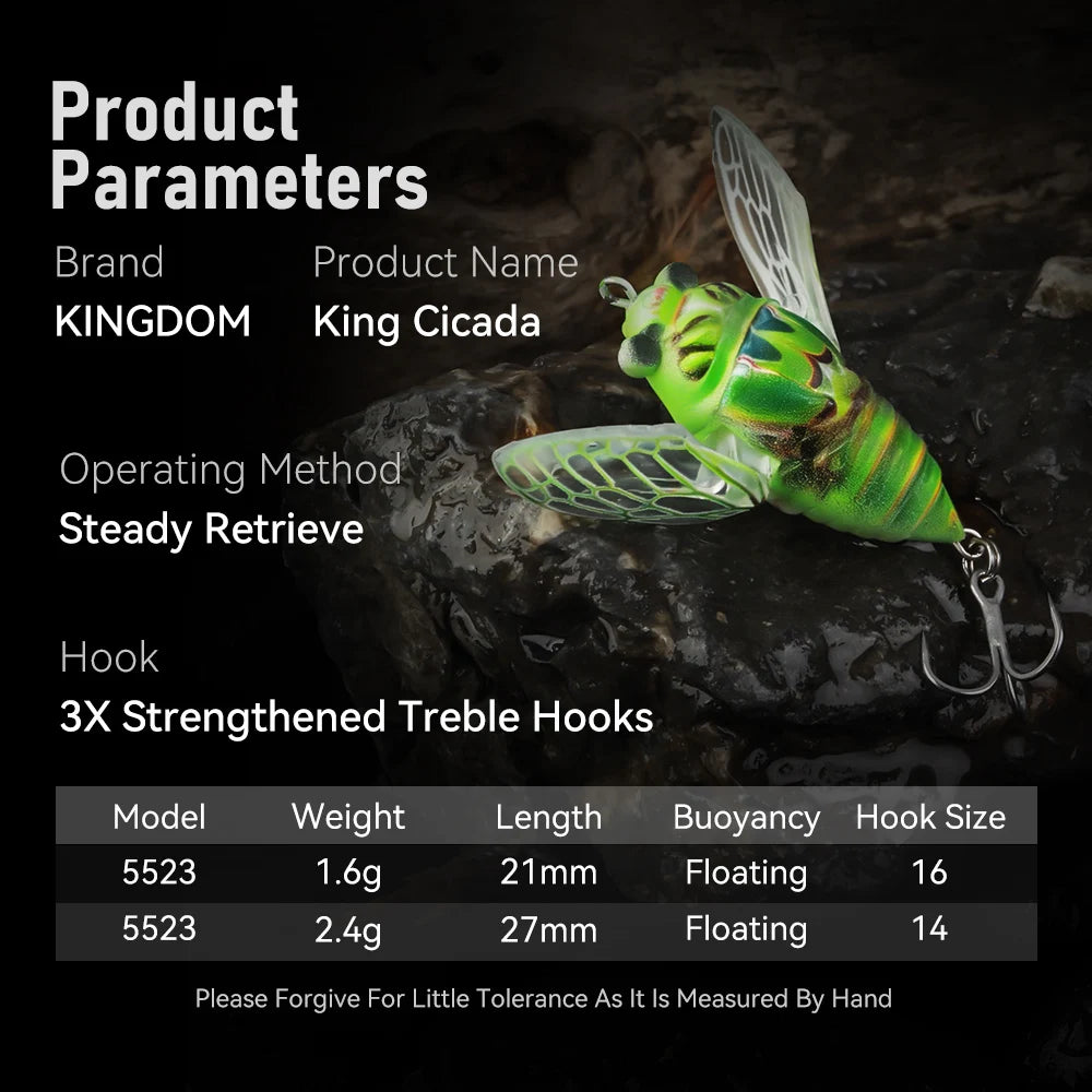 Kingdom Cicada Fishing Bait Topwater Bionic Insect Lure