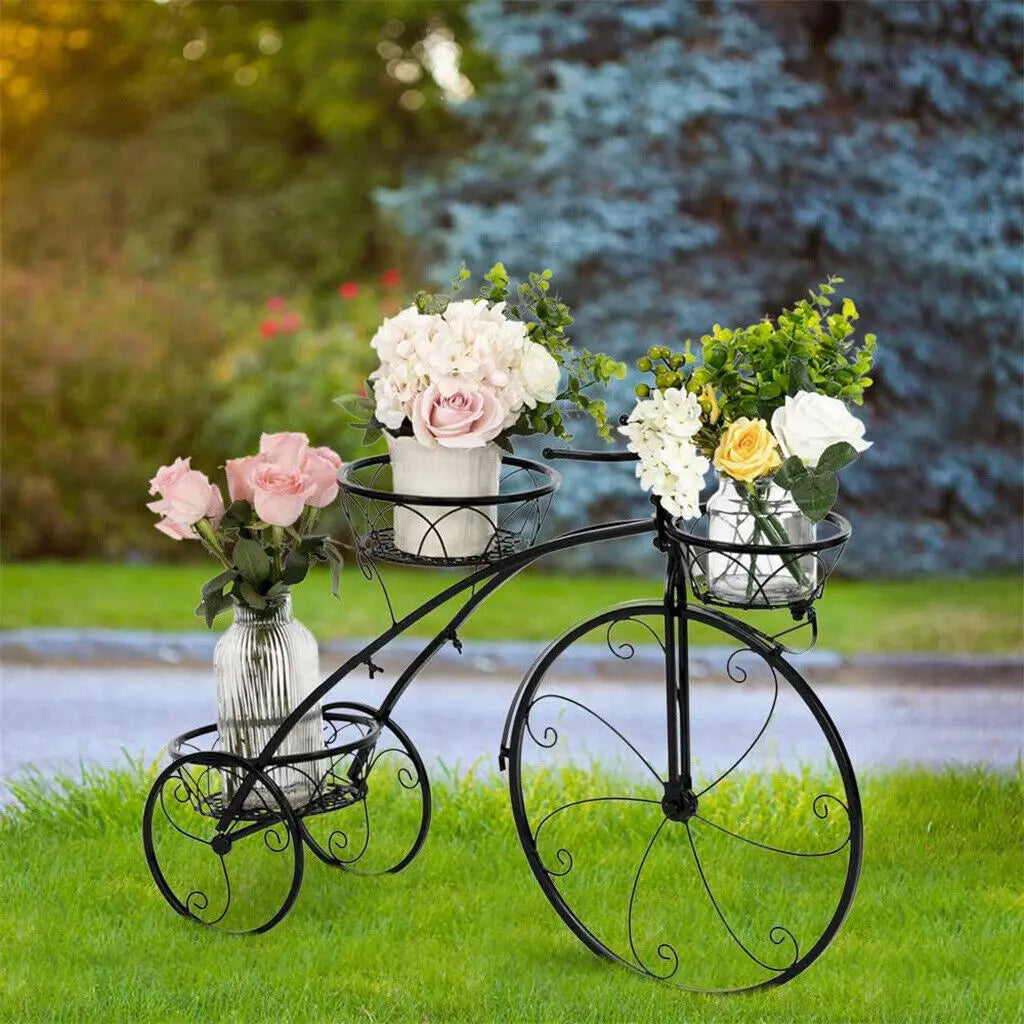 Wisfor 3 Tier Bicycle Plant Stand Metal Flower Pot Holder