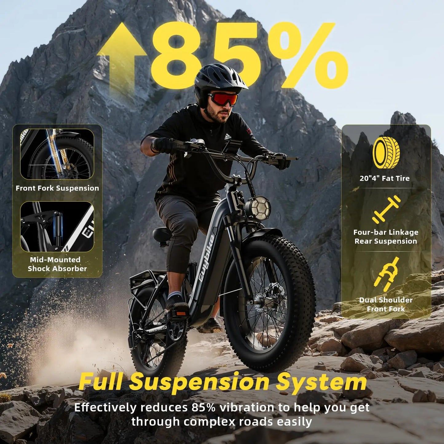 Electric Fat Tire Bike For Adults With 1400W Peak Motor