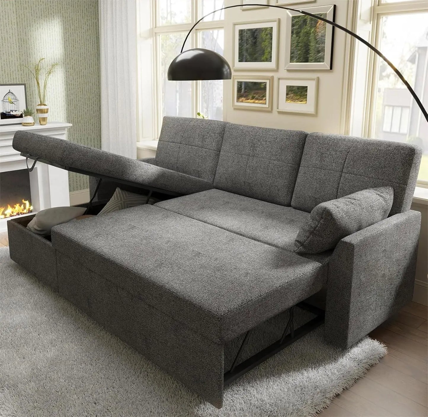 Sofa Bed With Storage Chaise L Shaped Sleeper