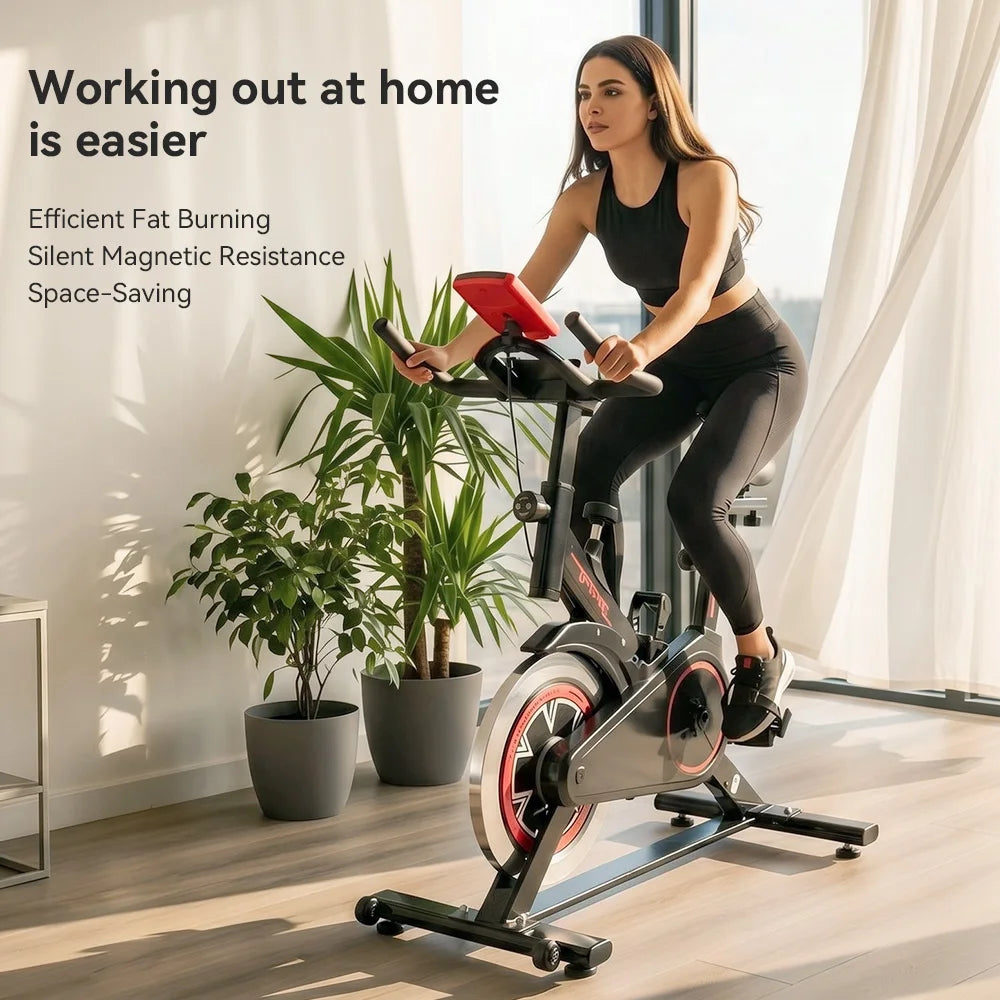 Indoor Spin Bike For Home Cardio Training Quiet Exercise Bike