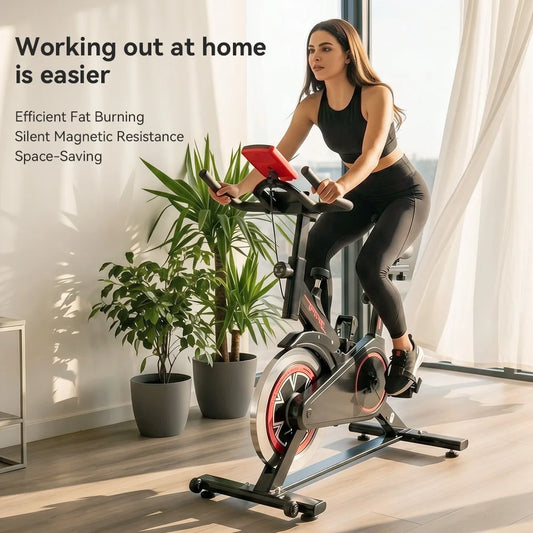 Indoor Spin Bike For Home Cardio Training Quiet Exercise Bike