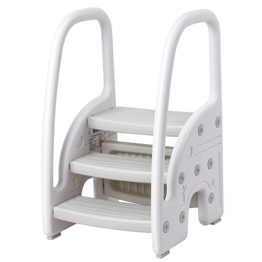Toddler Step Stool With Handles Dual Tier Plastic Durable