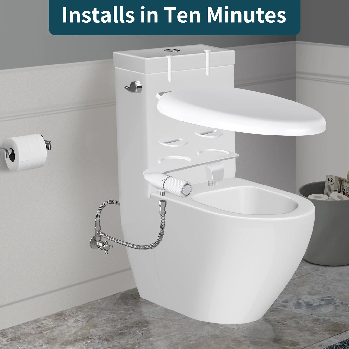 SAMODRA Bidet Non Electric Toilet Attachment With Brass Inlet