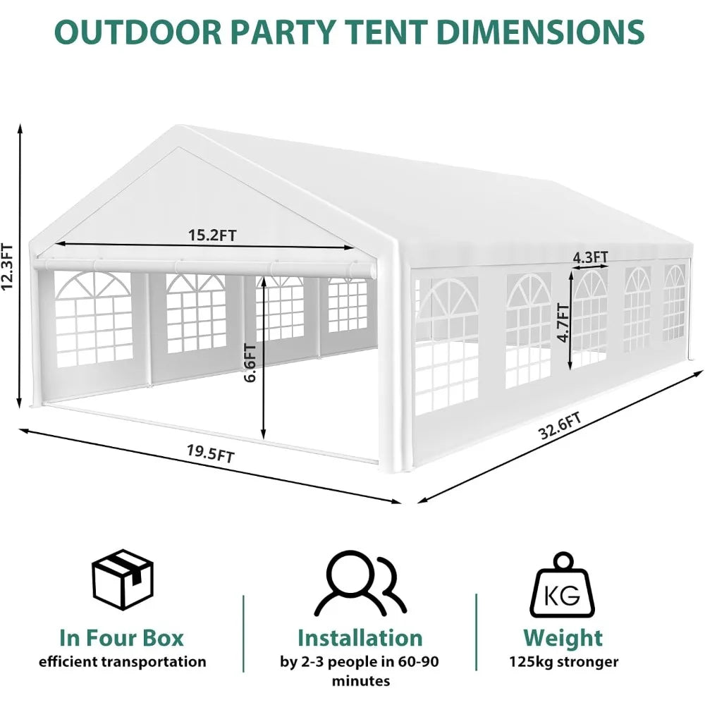 Party Tent Heavy Duty Wedding Shelter With Removable Sidewalls