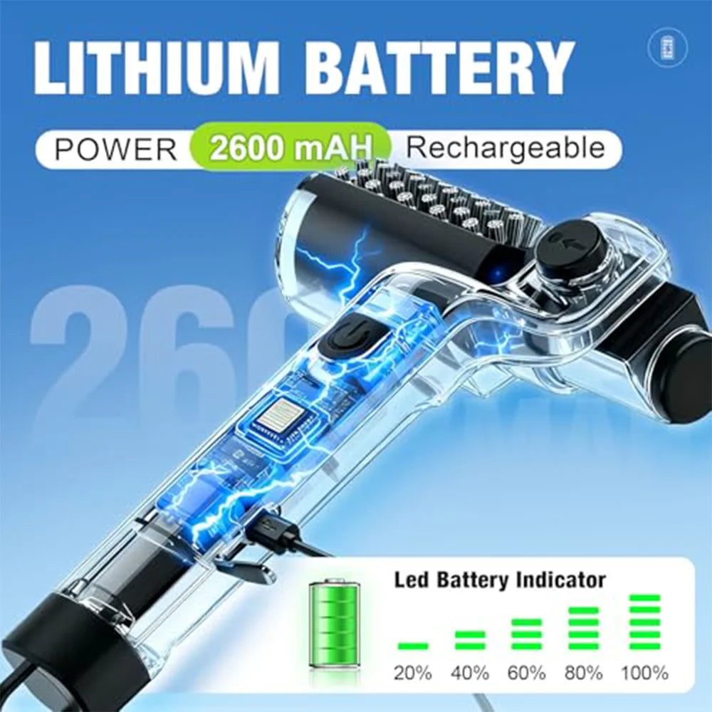 Rechargeable Electric Grill Brush With 3 Speed Motor For Grills