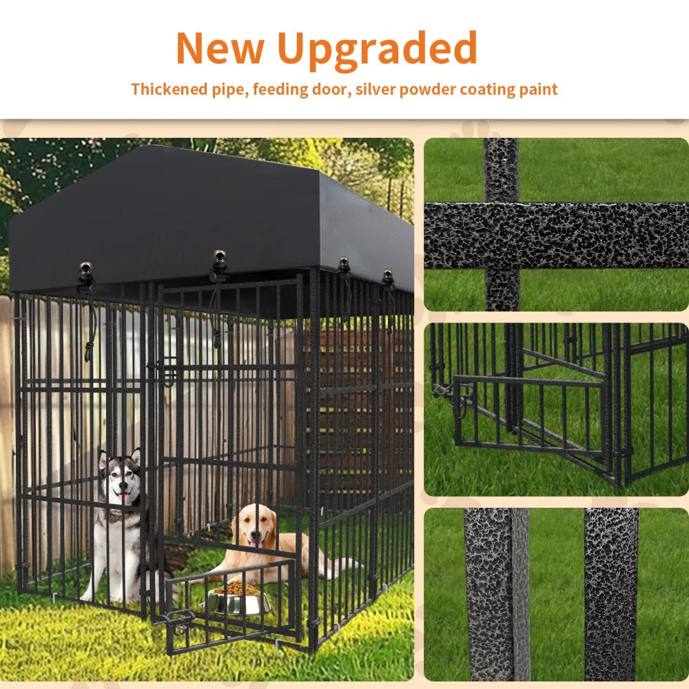 BORWART Heavy Duty Dog Kennel Welded Metal Playpen Roof Cover