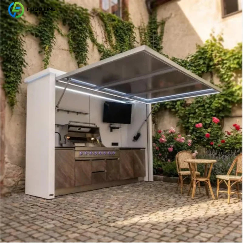 Foodline Stainless Steel Outdoor Kitchen With Sink And Fridge