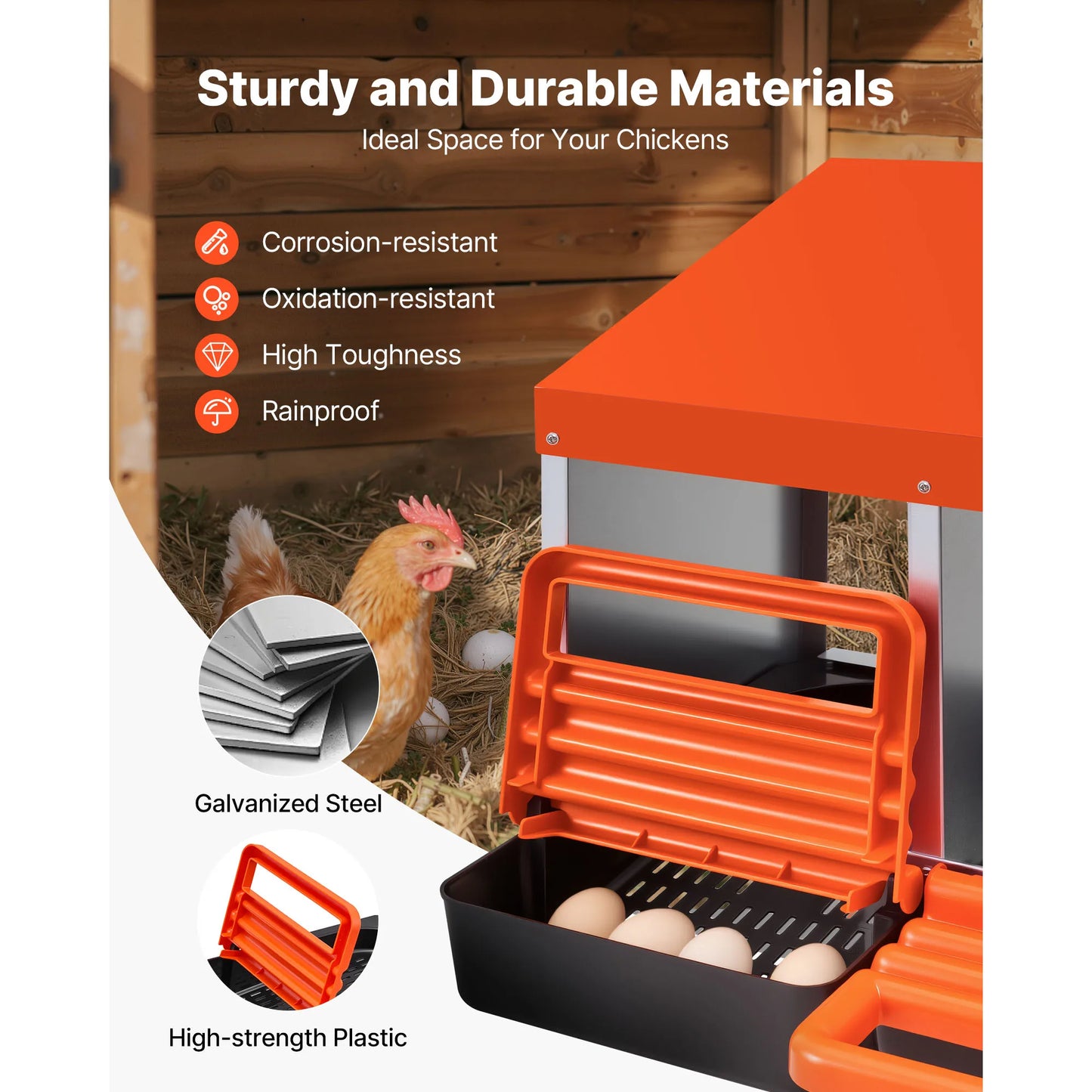 SucceBuy Chicken Nesting Boxes With Roll Out Lids Easy Assemble