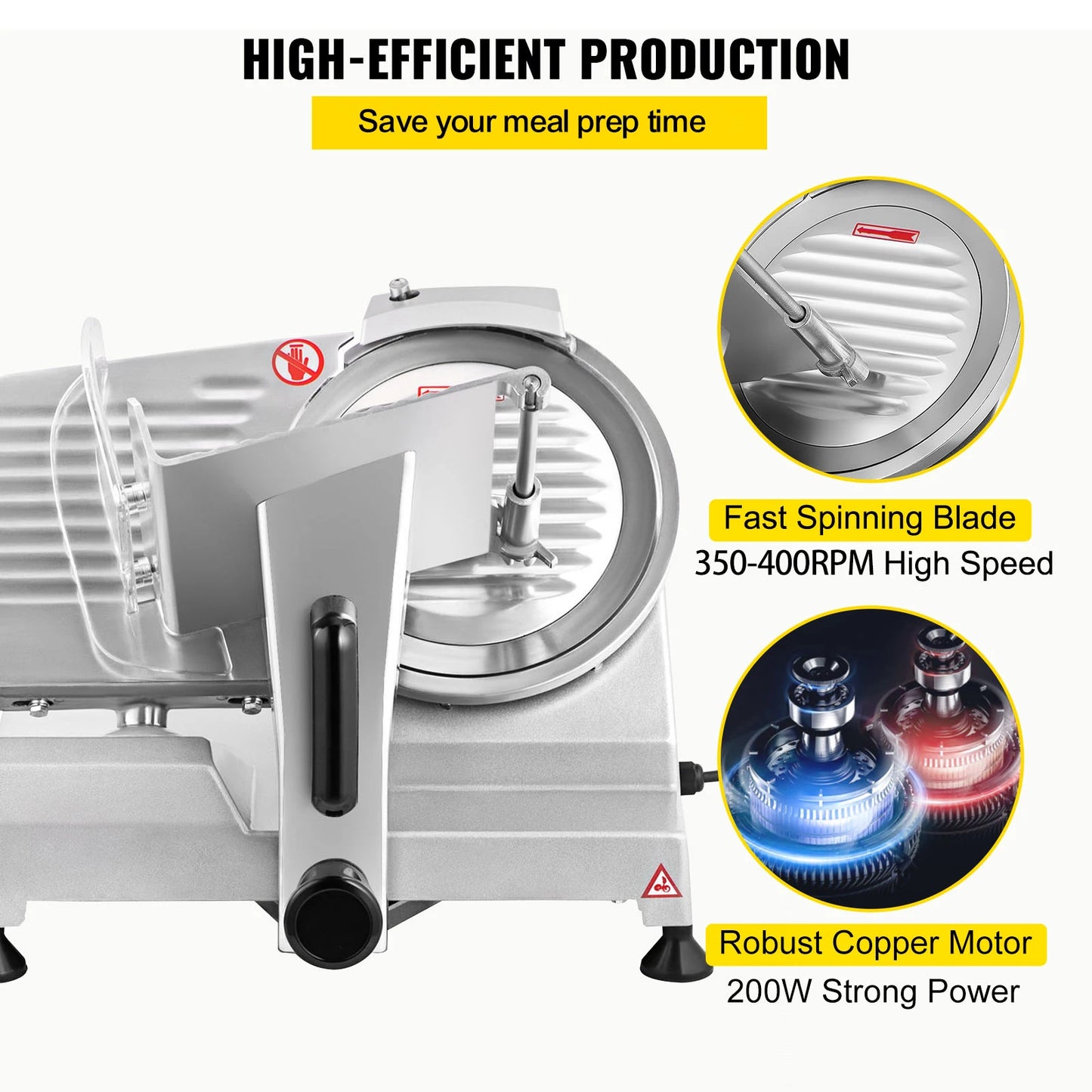 SucceBuy Commercial Meat Slicer Electric Deli Cheese Cutter