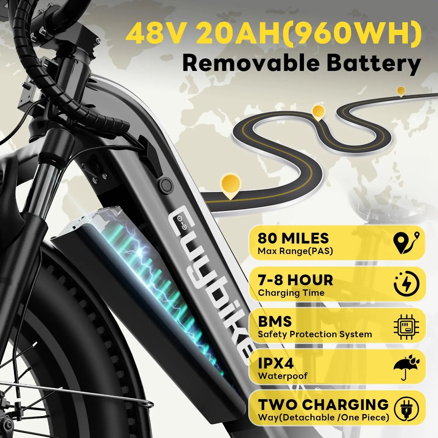 Electric Fat Tire Bike For Adults With 1400W Peak Motor