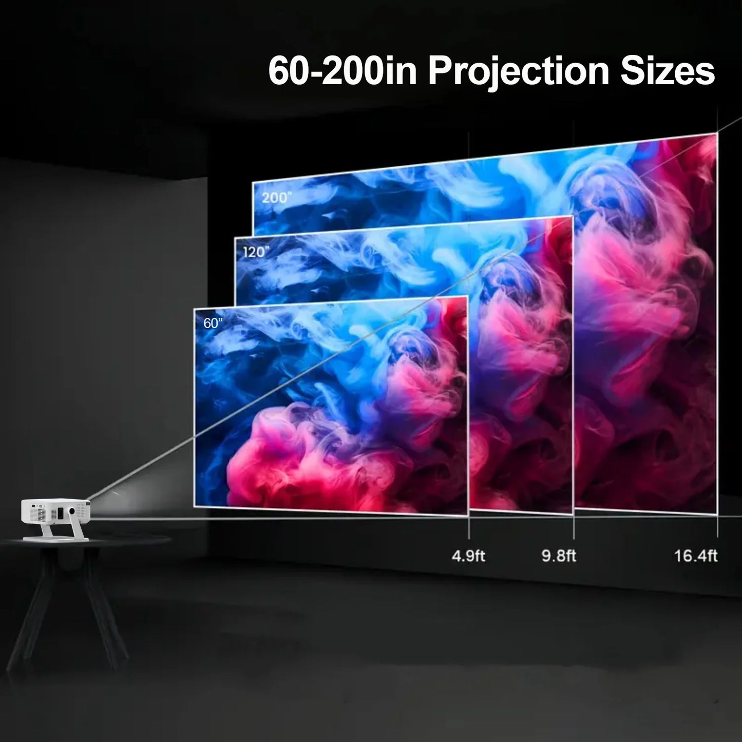Xnano Android Digital Projector With Holder HDMI Smart Home Cinema