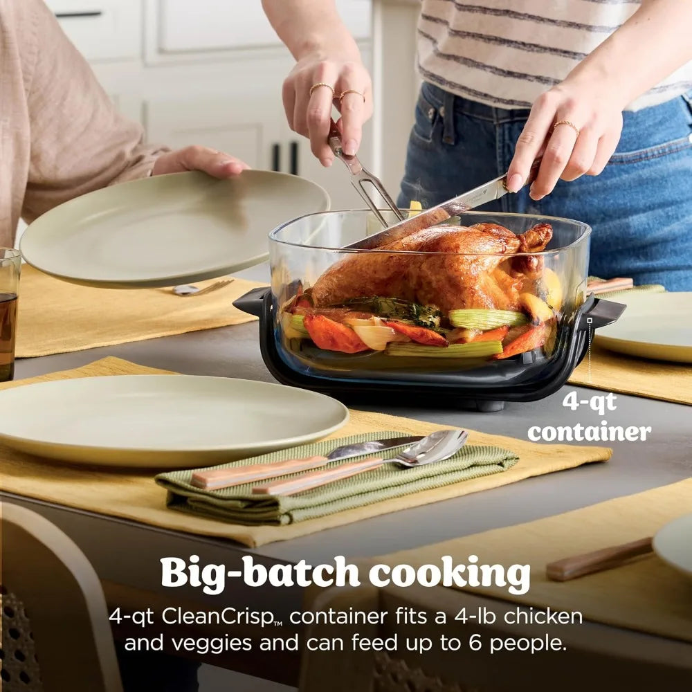 All In One Air Fryer Microwave System With Glass Containers