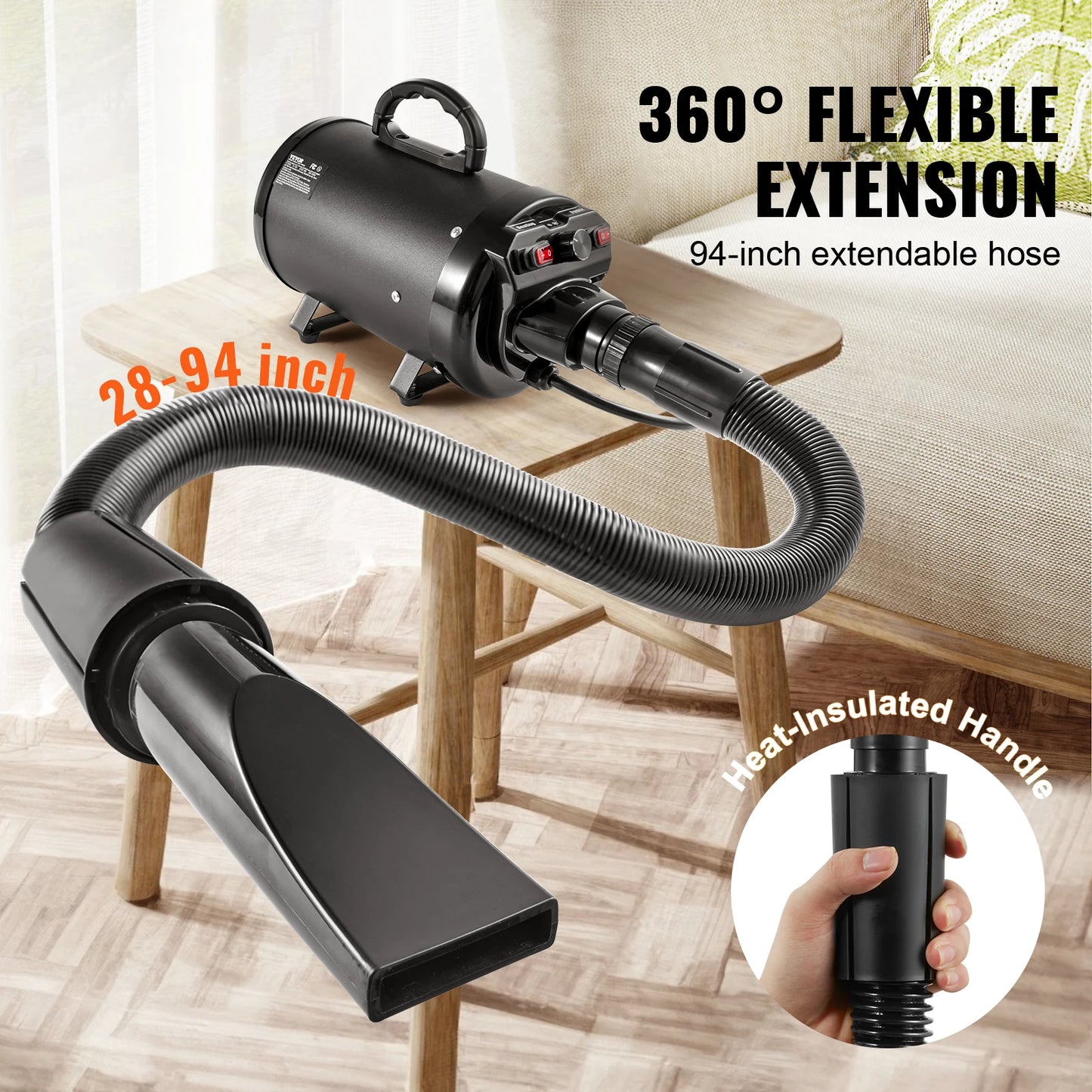 SucceBuy 2000W Dog Blow Dryer With Adjustable Speed For Grooming