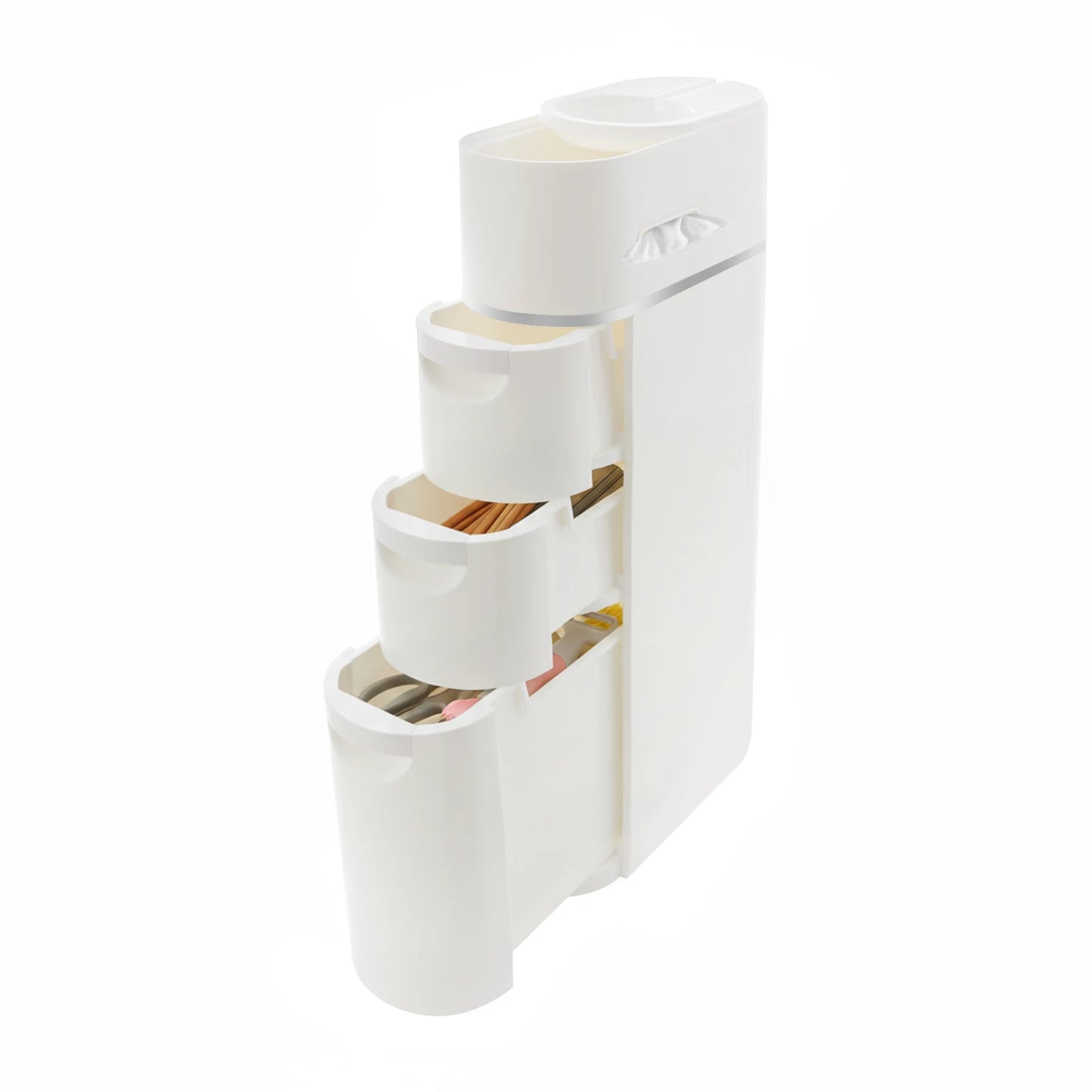 Bymaocar Three Tier Bathroom Cabinet Freestanding Narrow Storage