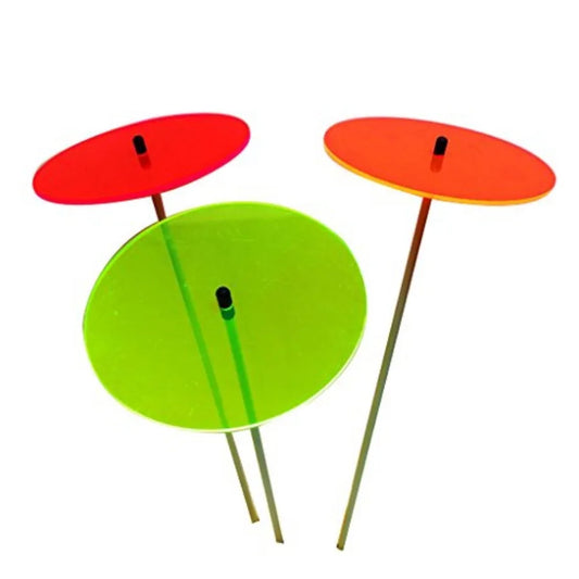 Glowing Sun Discs Garden Stake Set Of Three For Outdoors