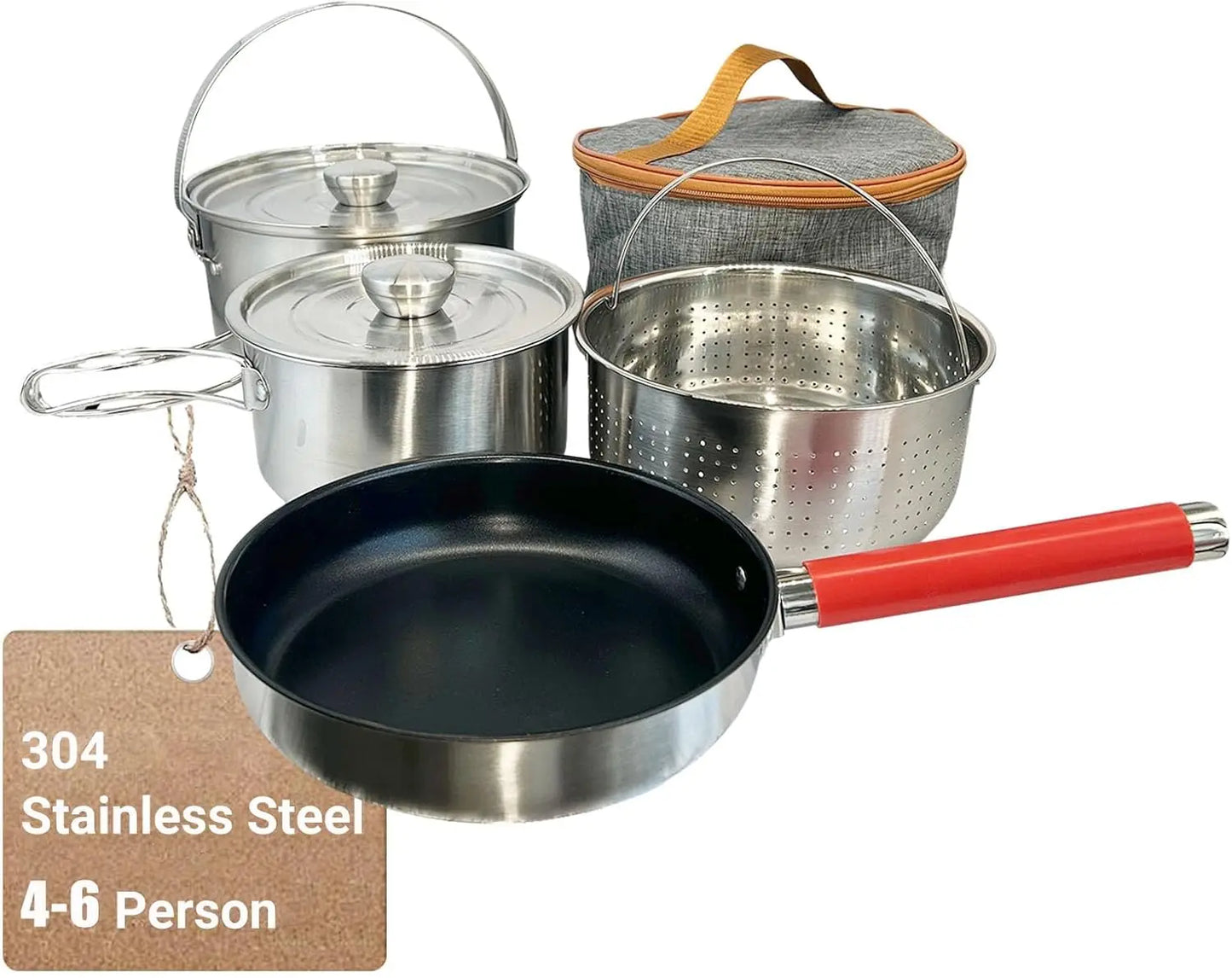 Ytyin 304 Stainless Steel Camping Cookware Set With Travel Bag