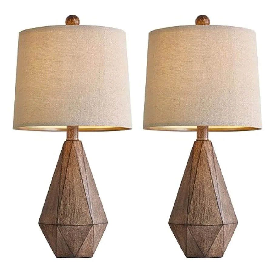 Retro Farmhouse Table Lamp Set For Living Room And Bedroom