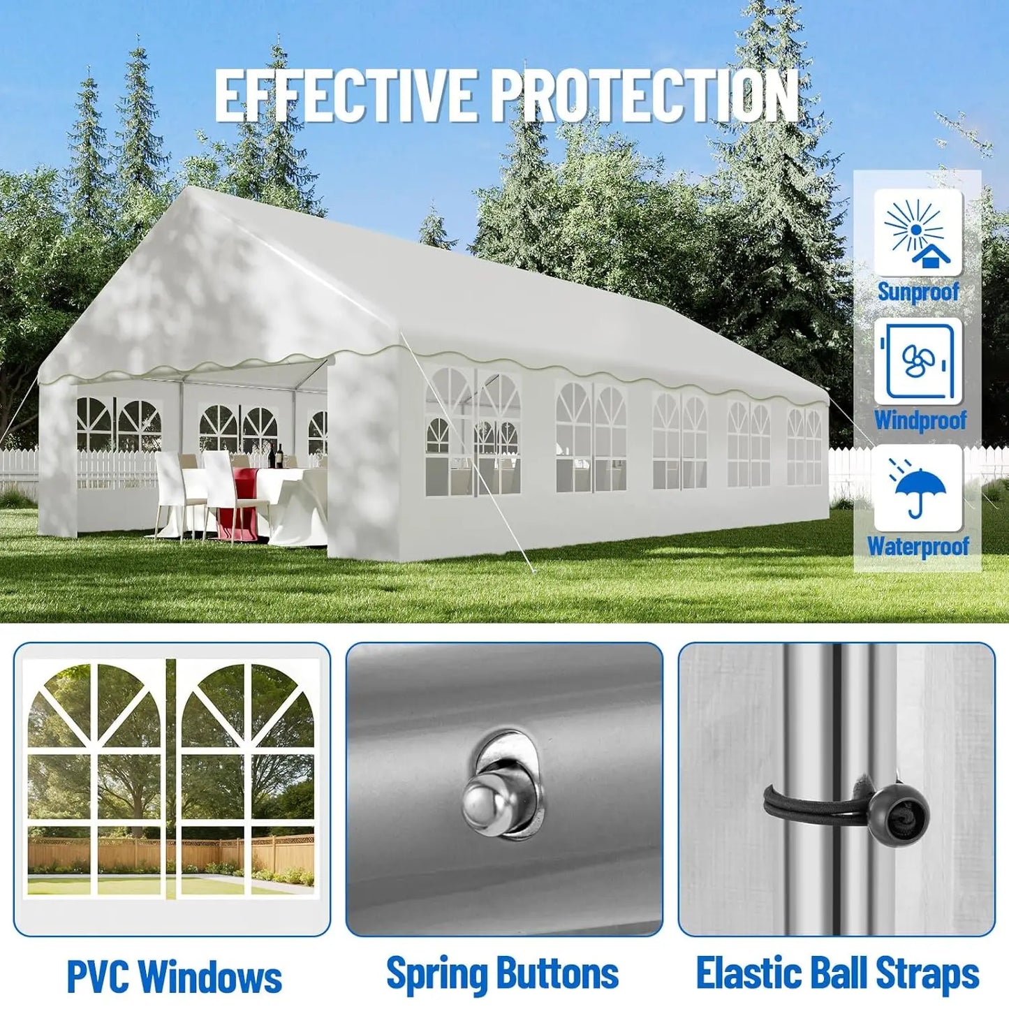 Heavy Duty Party Tent With Removable Sidewalls Outdoor Event Shelter