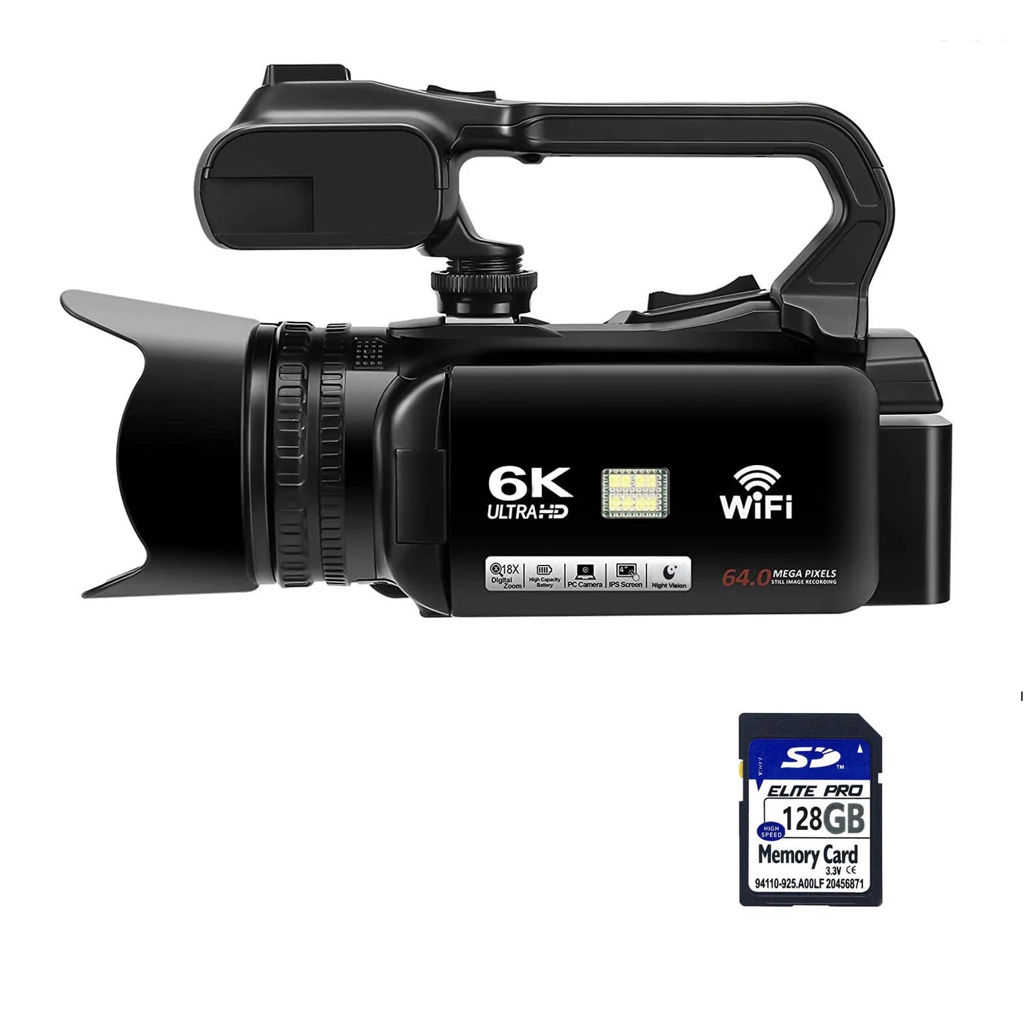 BINGQIANQIAN RX200-6K Camcorder With Night Vision Pro