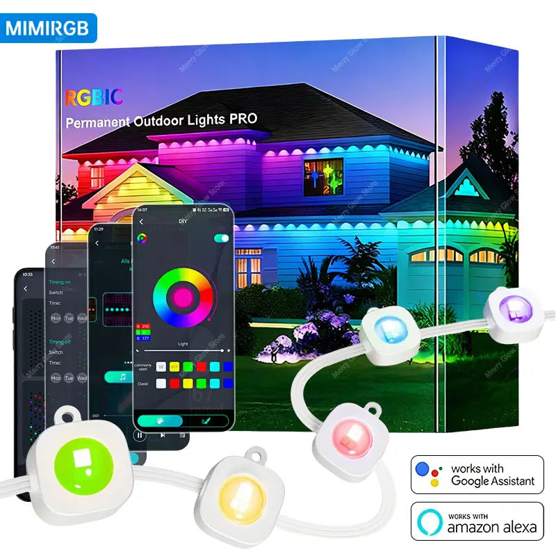 MIMIRGB Outdoor RGBIC LED Eaves Lights with App Control Alexa