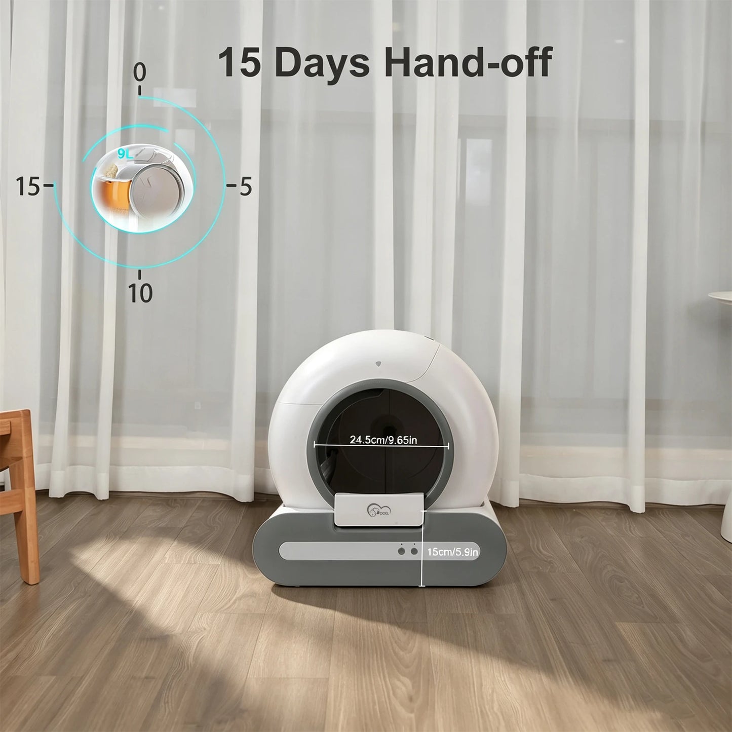 DOEL Smart Self Cleaning Cat Litter Box App Controlled