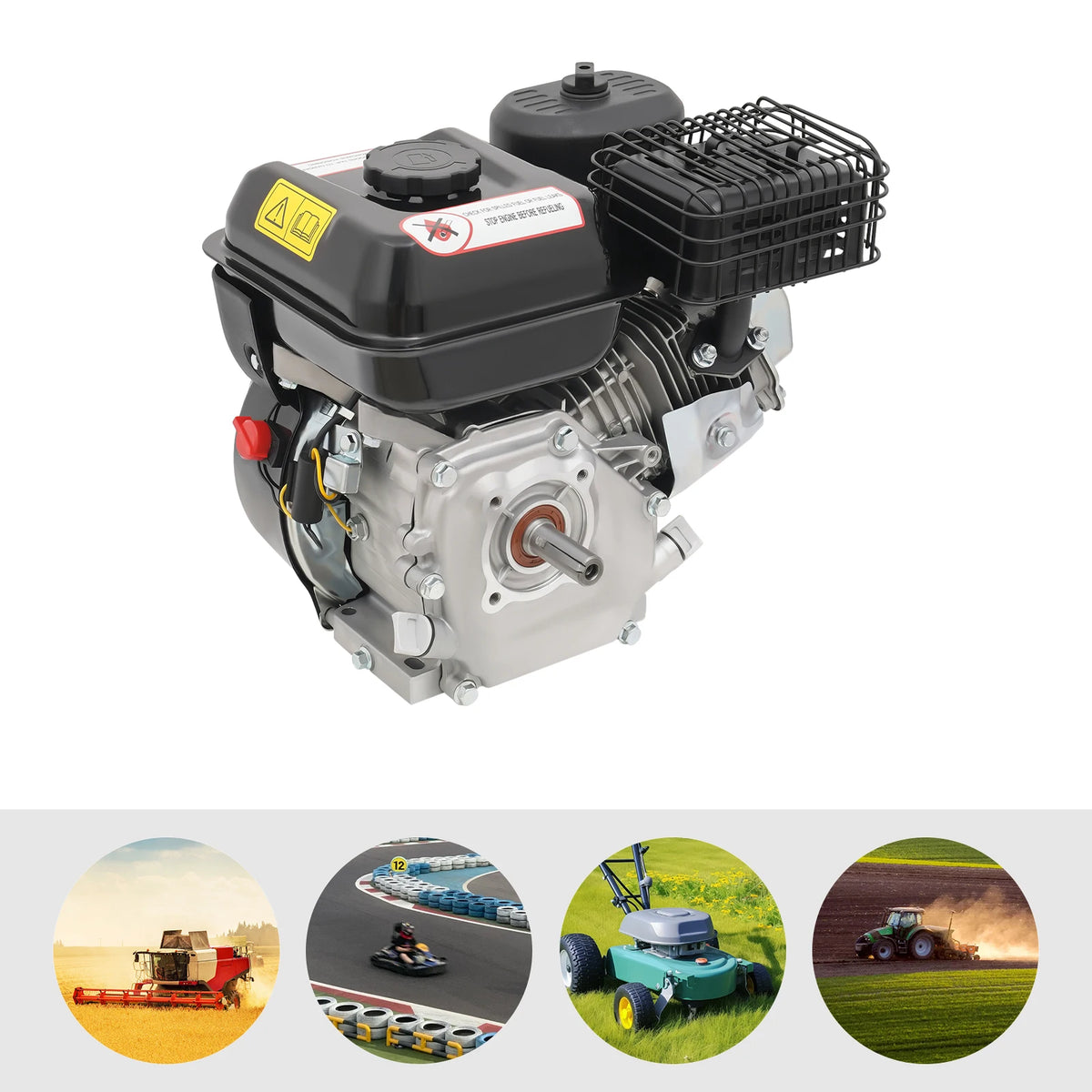 Bymaocar 7.5HP 4-Stroke Horizontal Shaft Engine For Generators