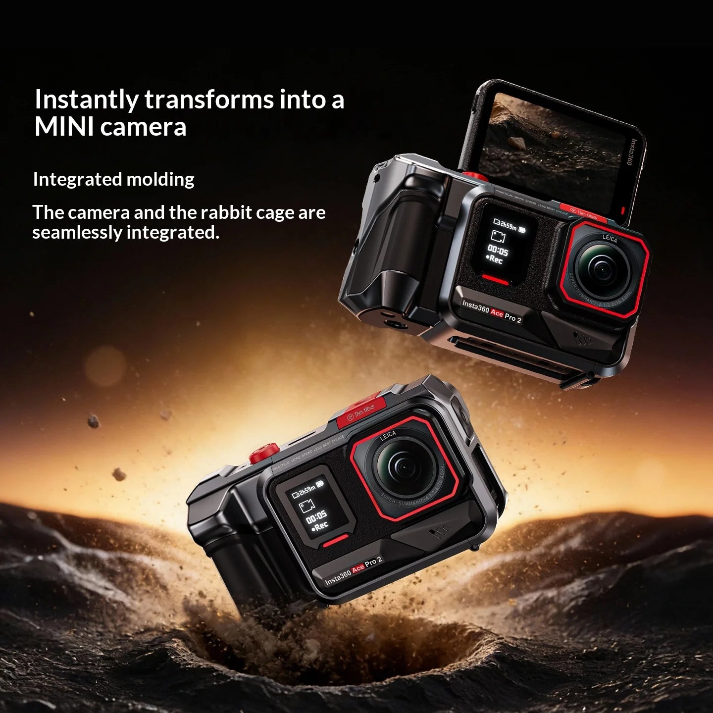 VBNM Aluminum Camera Cage For Insta360 Ace Pro 2 Grip
