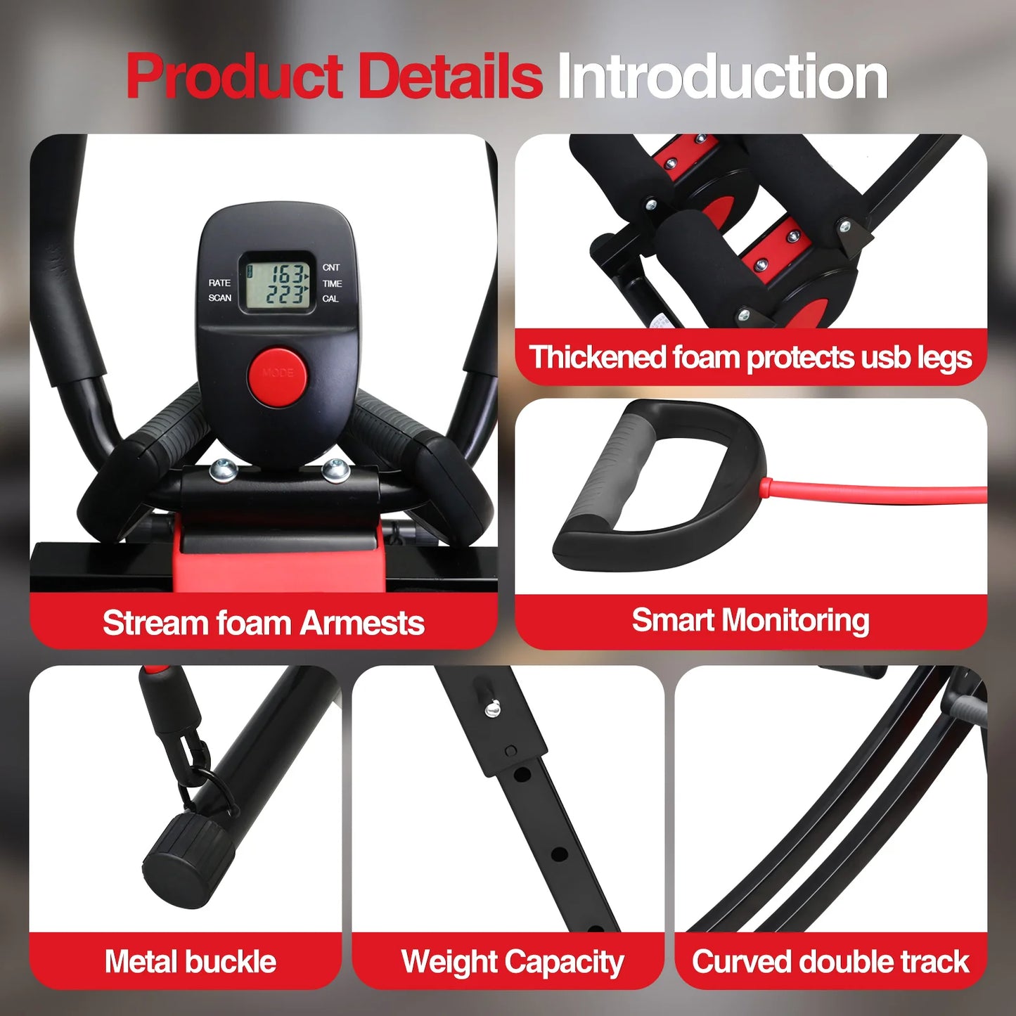 Abdominal Trainer Abs Workout Machine Foldable Core Exercise Home Gym