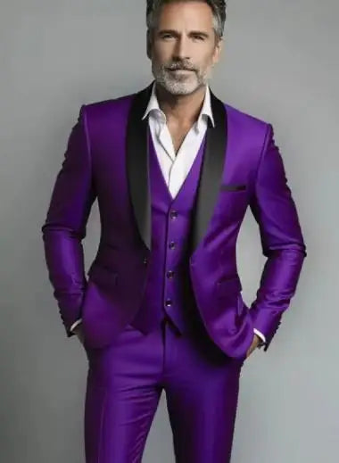 Men's Formal Suit Jacket Vest Pants Wedding Groom Professional Style