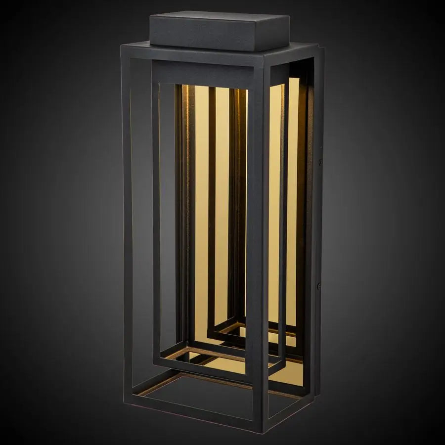 Modern Outdoor LED Wall Light Exterior Sconce Black Gold Finish