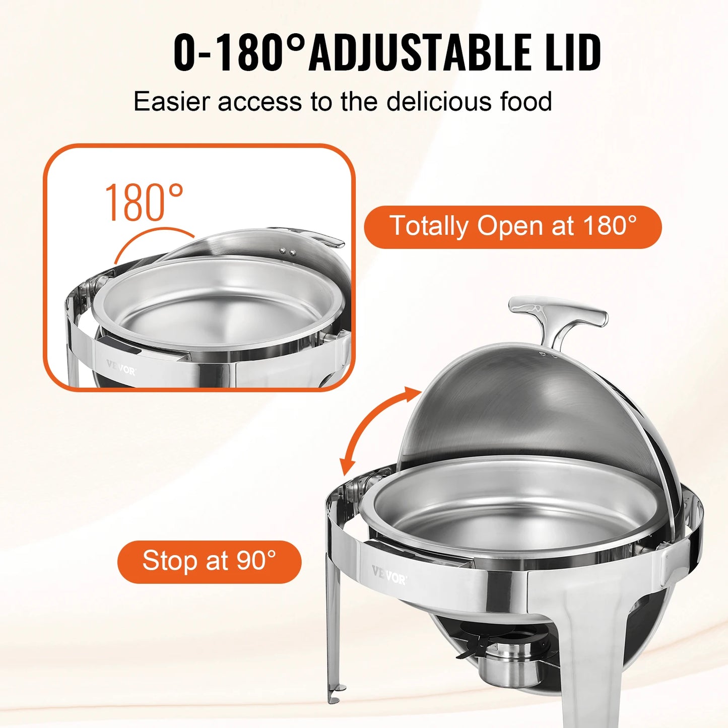 SucceBuy Roll Top Chafing Dish Stainless Steel Buffet Set