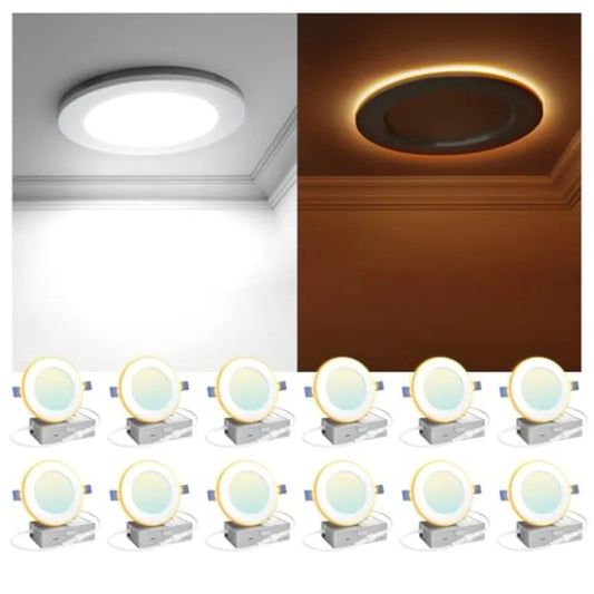 LED Recessed Wafer Light With Night Light 5CCT 750LM 9W