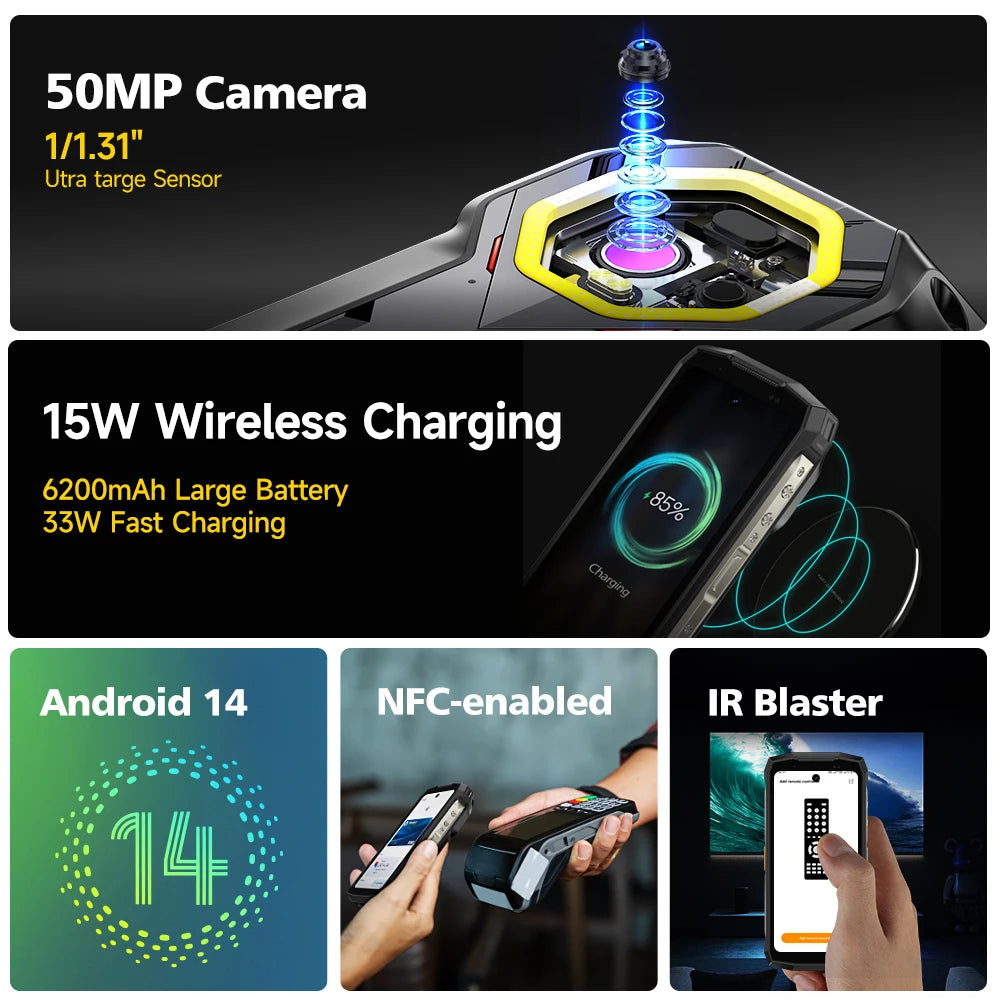 Ulefone Armor Mini 20T Pro 5G Rugged Smartphone Android 14 16GB 256GB
