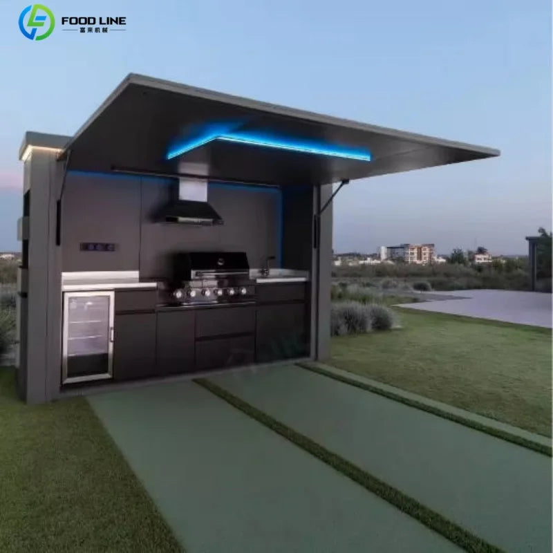 Foodline Stainless Steel Outdoor Kitchen With Sink And Fridge