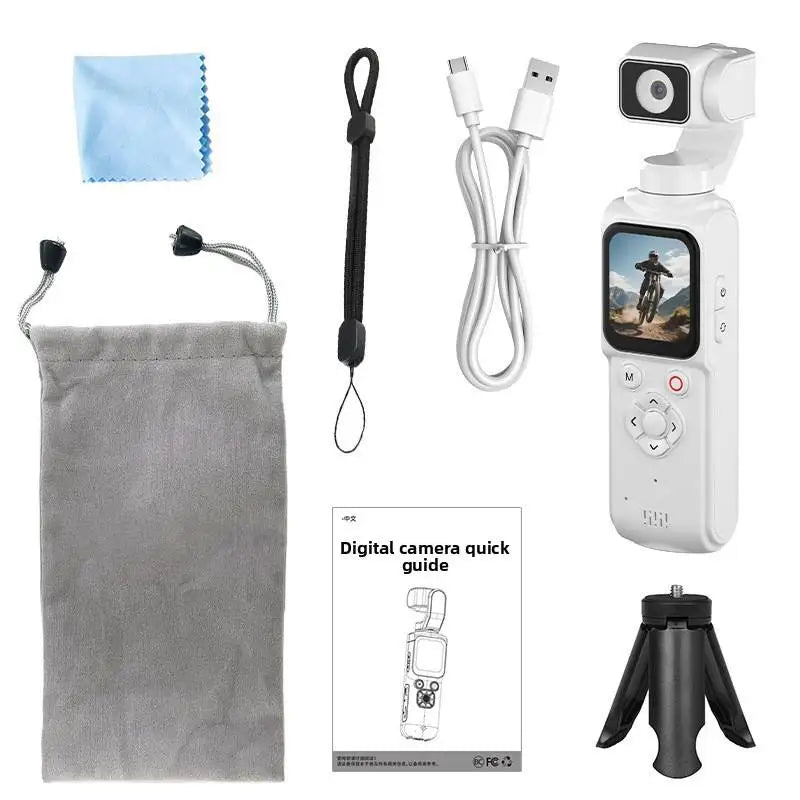 4K Pocket Gimbal Camera Handheld Stabilized Camcorder 75MP Auto Tracking