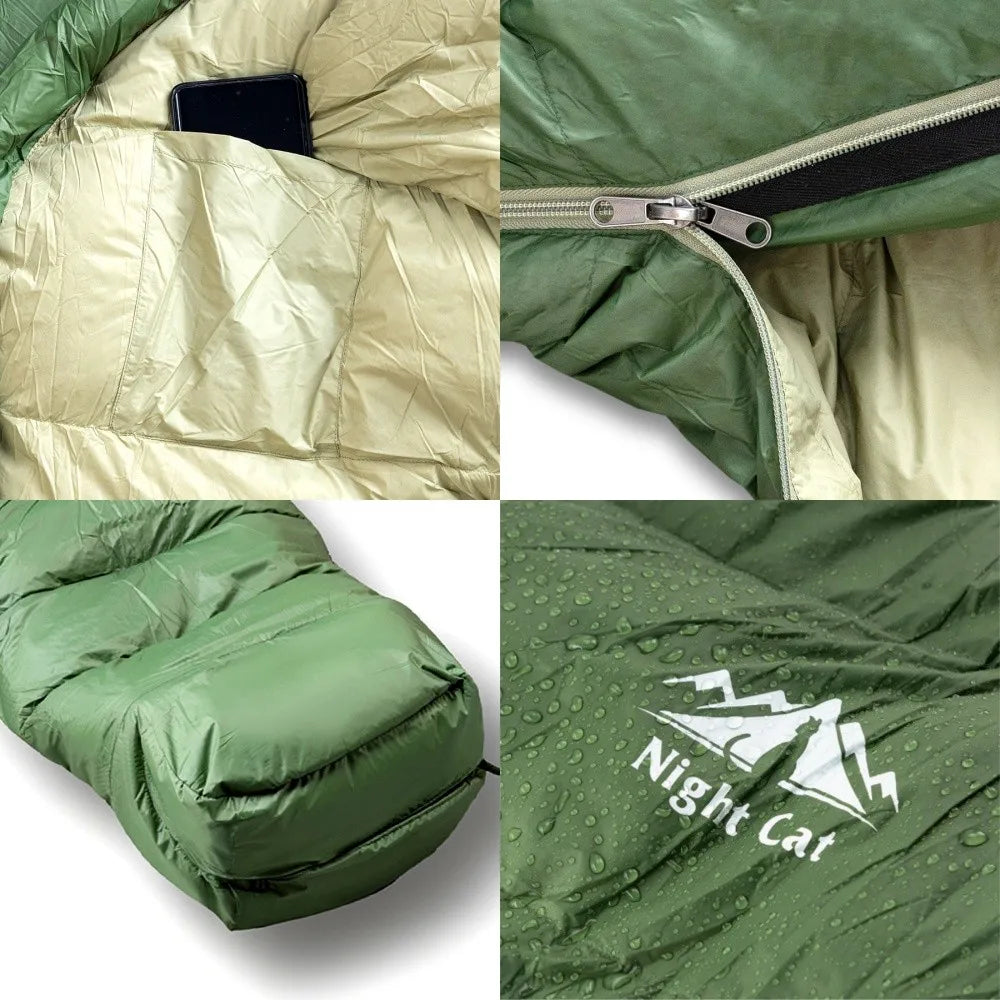 Night Cat Ultralight Duck Down Sleeping Bag For Outdoor Camping