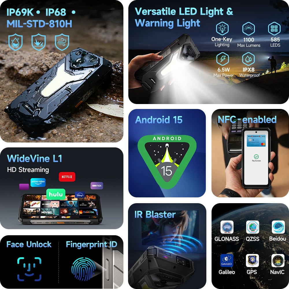 Ulefone Armor 34 Plus Rugged 5G AI Smartphone 64MP Camera