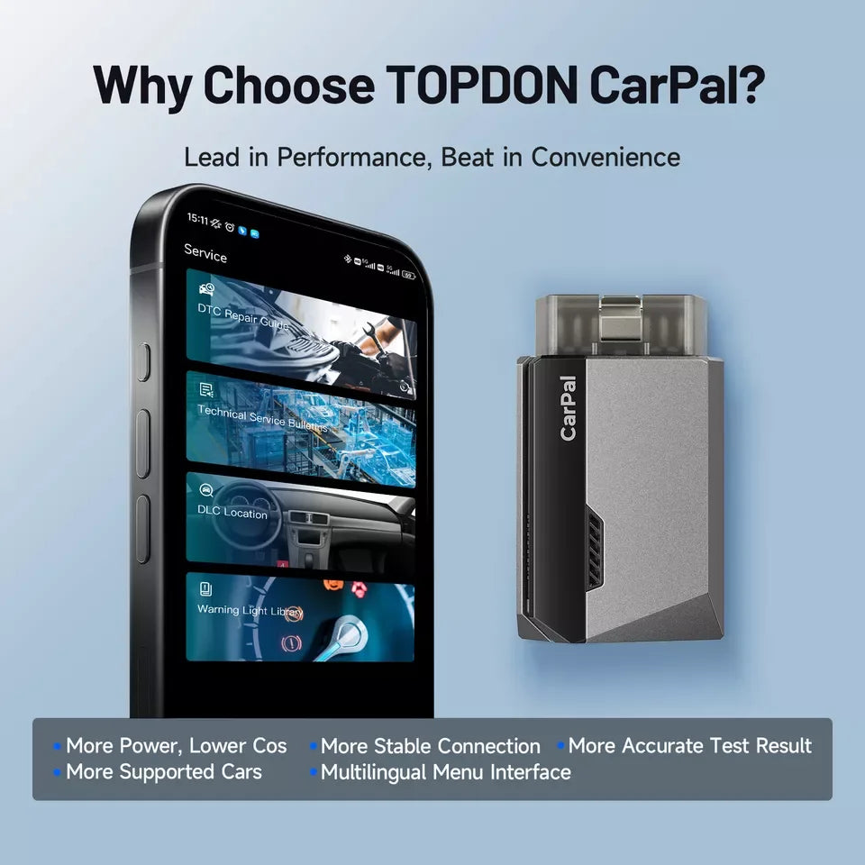 Topdon Bluetooth OBD2 Car Diagnostic Scanner Tool For Ios Android