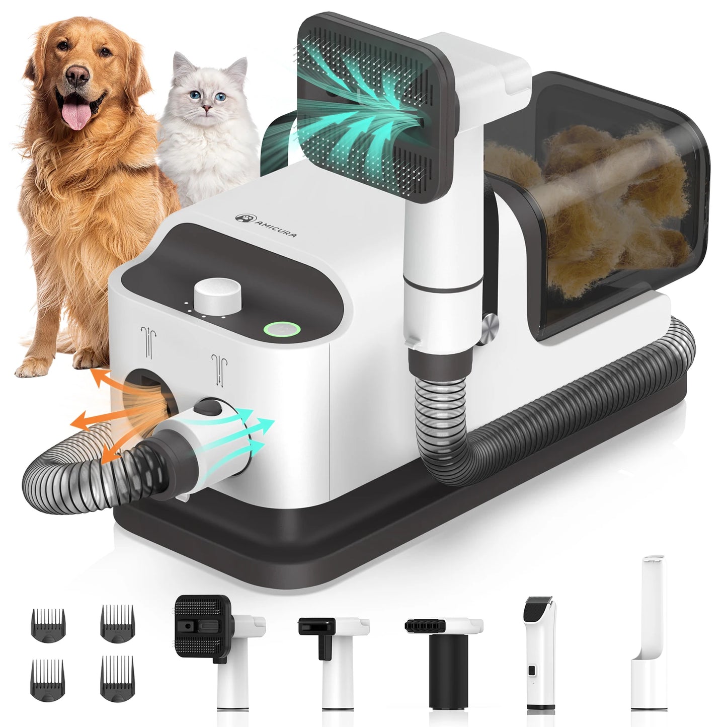 Amicura P1 3-In-1 Vacuum Hair Dryer Pet Grooming Trimmer