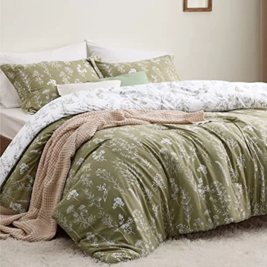 Floral Comforter Set Duvet Cover And Pillow Shams Bedding