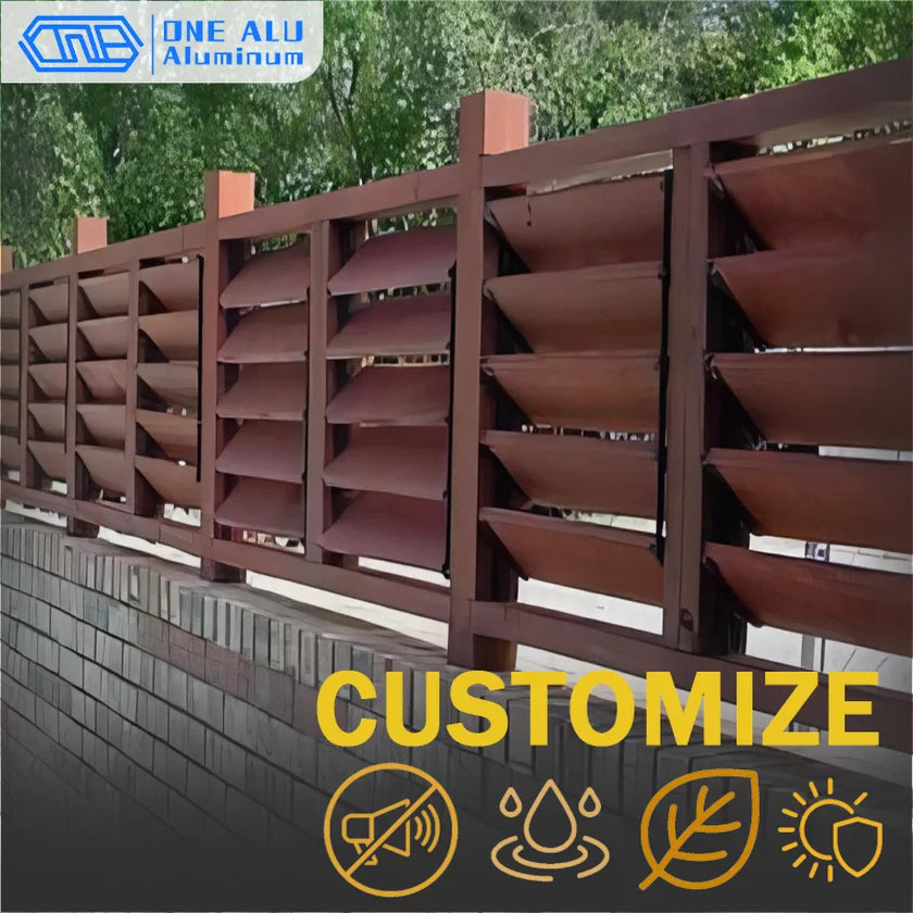 Modern Aluminum Privacy Louver Fence Panels For Outdoor Gardens