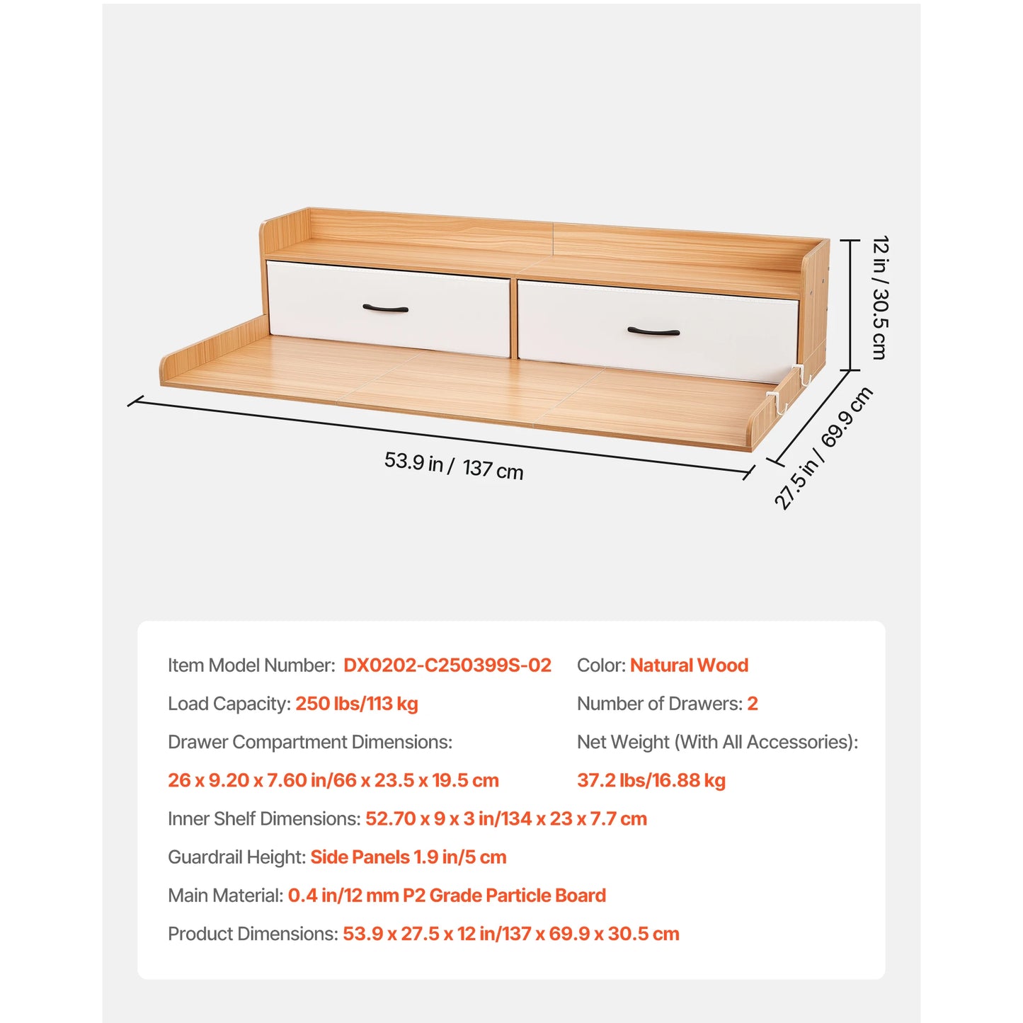 SucceBuy Washer And Dryer Countertop With Drawer Shelf