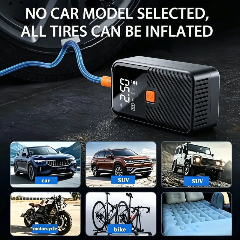 Pownym Wireless Tire Inflator Pump For Cars And Bikes