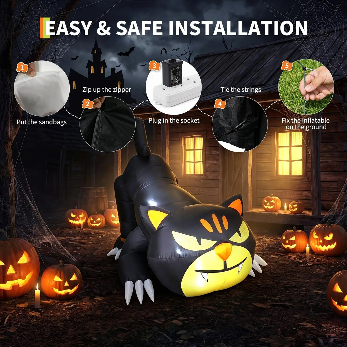 HiMISS Halloween Inflatable Outdoor Decoration With LED Lights