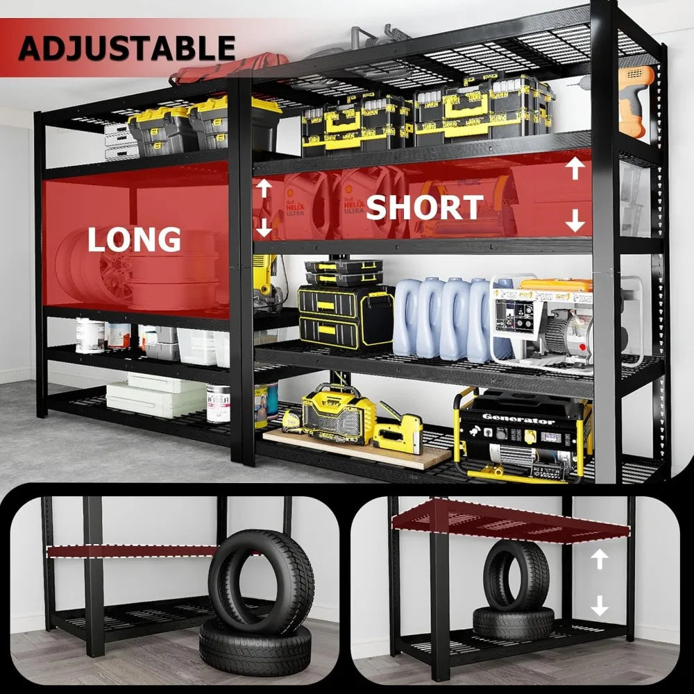 Heavy Duty Metal Shelving Unit 5 Tier Storage Rack With 3050 Lbs Capacity
